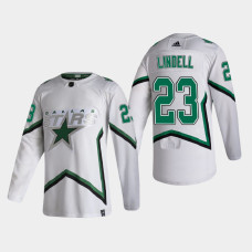 Men's Dallas Stars Esa Lindell #23 2021 Season Reverse Retro Authentic White Jersey