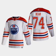 Men's Edmonton Oilers Ethan Bear #74 2021 Season Reverse Retro Authentic Special Edition White Jersey