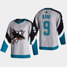 Men San Jose Sharks Evander Kane #9 2021 Season Reverse Retro Special Edition Authentic Grey Jersey