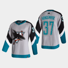 Men's San Jose Sharks Frederik Handemark #37 2021 Season Reverse Retro Authentic Special Edition Gray Jersey