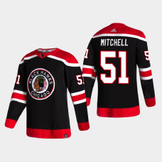 Men's Chicago Blackhawks Ian Mitchell #51 2021 Season Reverse Retro Authentic Special Edition Black Jersey