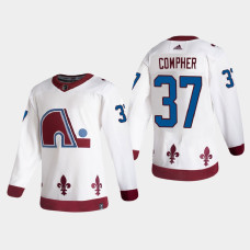 Men's Colorado Avalanche J.T. Compher #37 2021 Season Reverse Retro Authentic Special Edition White Jersey