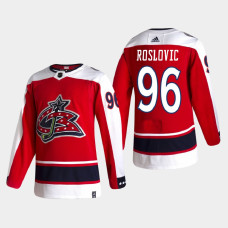 Men's Columbus Blue Jackets Jack Roslovic #96 2021 Season Reverse Retro Authentic Red Jersey