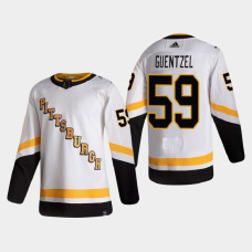 Men's Pittsburgh Penguins Jake Guentzel #59 2021 Season Reverse Retro Authentic Pro Special Edition White Jersey