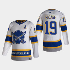 Men's Buffalo Sabres Jake McCabe #19 2021 Season Reverse Retro Authentic Special Edition White Jersey