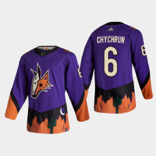 Men's Arizona Coyotes Jakob Chychrun #6 2021 Season Reverse Retro Authentic Special Edition Purple Jersey