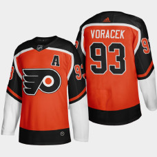 Men Philadelphia Flyers Jakub Voracek #93 2021 Season Reverse Retro Fourth Authentic Orange Jersey