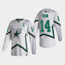 Men's Dallas Stars Jamie Benn #14 2021 Season Reverse Retro Authentic White Jersey