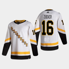 Men's Pittsburgh Penguins Jason Zucker #16 2021 Season Reverse Retro Authentic Pro Special Edition White Jersey