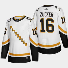 Men Pittsburgh Penguins Jason Zucker #16 2021 Season Reverse Retro Fourth Authentic White Jersey