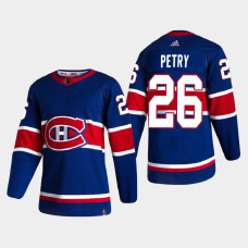 Men's Montreal Canadiens Jeff Petry #26 2021 Season Reverse Retro Authentic Special Edition Blue Jersey