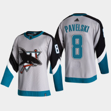 Men San Jose Sharks Joe Pavelski #8 2021 Season Reverse Retro Special Edition Authentic Grey Jersey