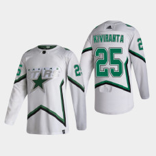 Men's Dallas Stars Joel Kiviranta #25 2021 Season Reverse Retro Authentic White Jersey