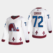 Men's Colorado Avalanche Joonas Donskoi #72 2021 Season Reverse Retro Authentic Special Edition White Jersey