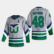 Men's Carolina Hurricanes Jordan Martinook #48 2021 Season Reverse Retro Authentic Green Jersey