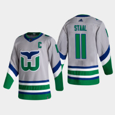 Men's Carolina Hurricanes Jordan Staal #11 2021 Season Reverse Retro Authentic Green Jersey