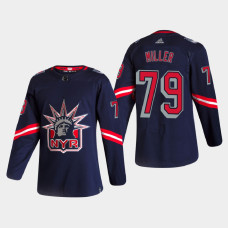 Men's New York Rangers K'Andre Miller #79 2021 Season Reverse Retro Authentic Special Edition Navy Jersey