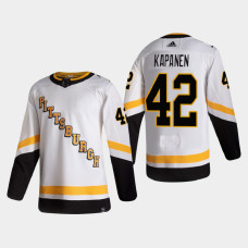 Men's Pittsburgh Penguins Kasperi Kapanen #42 2021 Season Reverse Retro Authentic Pro Special Edition White Jersey