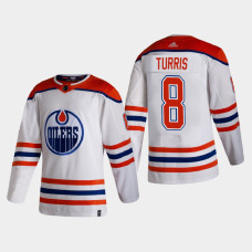 Men's Edmonton Oilers Kyle Turris #8 2021 Season Reverse Retro Authentic Special Edition White Jersey