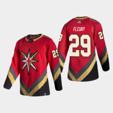 Men's Vegas Golden Knights Marc-Andre Fleury #29 2021 Season Reverse Retro Authentic Pro Special Edition Red Jersey