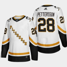 Men Pittsburgh Penguins Marcus Pettersson #28 2021 Season Reverse Retro Fourth Authentic White Jersey