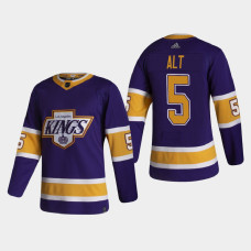 Men's Los Angeles Kings Mark Alt #5 2021 Season Reverse Retro Authentic Special Edition Purple Jersey