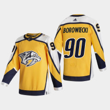 Men Nashville Predators mark borowiecki #90 2021 Season Reverse Retro Special Edition Authentic Gold Jersey