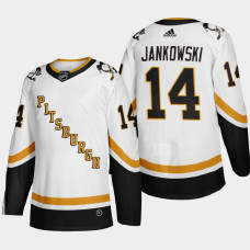 Men Pittsburgh Penguins Mark Jankowski #14 2021 Season Reverse Retro Fourth Authentic White Jersey