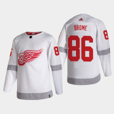 Men's Detroit Red Wings Mathias Brome #86 2021 Season Reverse Retro Authentic Special Edition White Jersey