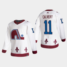 Men's Colorado Avalanche Matt Calvert #11 2021 Season Reverse Retro Authentic Special Edition White Jersey