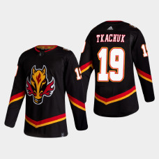 Men's Calgary Flames Matthew Tkachuk #19 2021 Season Reverse Retro Authentic Black Jersey