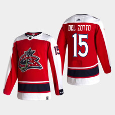 Men's Columbus Blue Jackets Michael Del Zotto #15 2021 Season Reverse Retro Authentic Special Edition Red Jersey