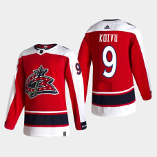 Men's Columbus Blue Jackets Mikko Koivu #9 2021 Season Reverse Retro Authentic Special Edition Red Jersey