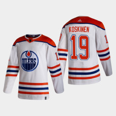 Men's Edmonton Oilers Mikko Koskinen #19 2021 Season Reverse Retro Authentic Special Edition White Jersey