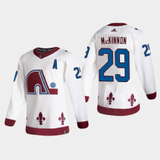 Men's Colorado Avalanche Nathan MacKinnon #29 2021 Season Reverse Retro Authentic Special Edition White Jersey