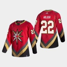 Men's Vegas Golden Knights Nick Holden #22 Season Reverse Retro Authentic Pro Special Edition Red Jersey With 2023 Stanley Cup Patch