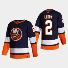 Men's New York Islanders Nick Leddy #2 2021 Season Reverse Retro Authentic Special Edition Blue Jersey