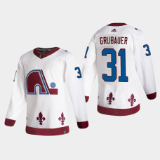 Men's Colorado Avalanche Philipp Grubauer #31 2021 Season Reverse Retro Authentic Special Edition White Jersey