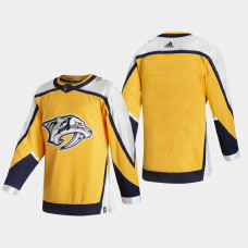 Men Nashville Predators 2021 Season Reverse Retro Special Edition Authentic Gold Jersey