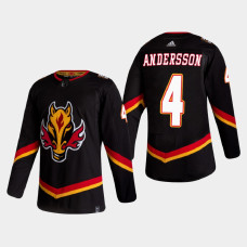 Men's Calgary Flames Rasmus Andersson #4 2021 Season Reverse Retro Authentic Black Jersey