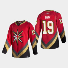 Men's Vegas Golden Knights Reilly Smith #19 Season Reverse Retro Authentic Pro Special Edition Red Jersey With 2023 Stanley Cup Patch