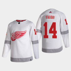 Men's Detroit Red Wings Robby Fabbri #14 2021 Season Reverse Retro Authentic White Jersey