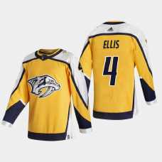 Men Nashville Predators Ryan Ellis #4 2021 Season Reverse Retro Special Edition Authentic Gold Jersey