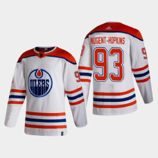 Men's Edmonton Oilers Ryan Nugent-Hopkins #93 2021 Season Reverse Retro Authentic Special Edition White Jersey