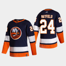 Men's New York Islanders Scott Mayfield #24 2021 Season Reverse Retro Authentic Special Edition Blue Jersey