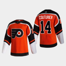 Men's Philadelphia Flyers Sean Couturier #14 2021 Season Reverse Retro Authentic Pro Special Edition Orange Jersey