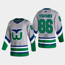 Men's Carolina Hurricanes Teuvo Teravainen #86 2021 Season Reverse Retro Authentic Green Jersey