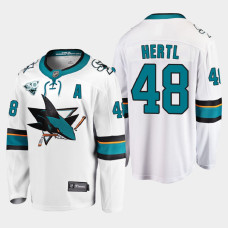 Men San Jose Sharks Tomas Hertl #48 2021 Season Reverse Retro 30th Anniversary White Jersey