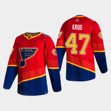 Men's St. Louis Blues Torey Krug #47 2021 Season Reverse Retro Authentic Pro Special Edition Red Jersey