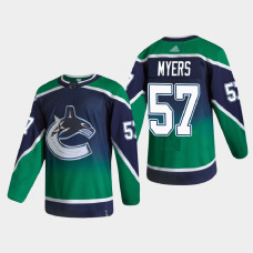 Men's Vancouver Canucks Tyler Myers #57 2021 Season Reverse Retro Authentic Blue Jersey